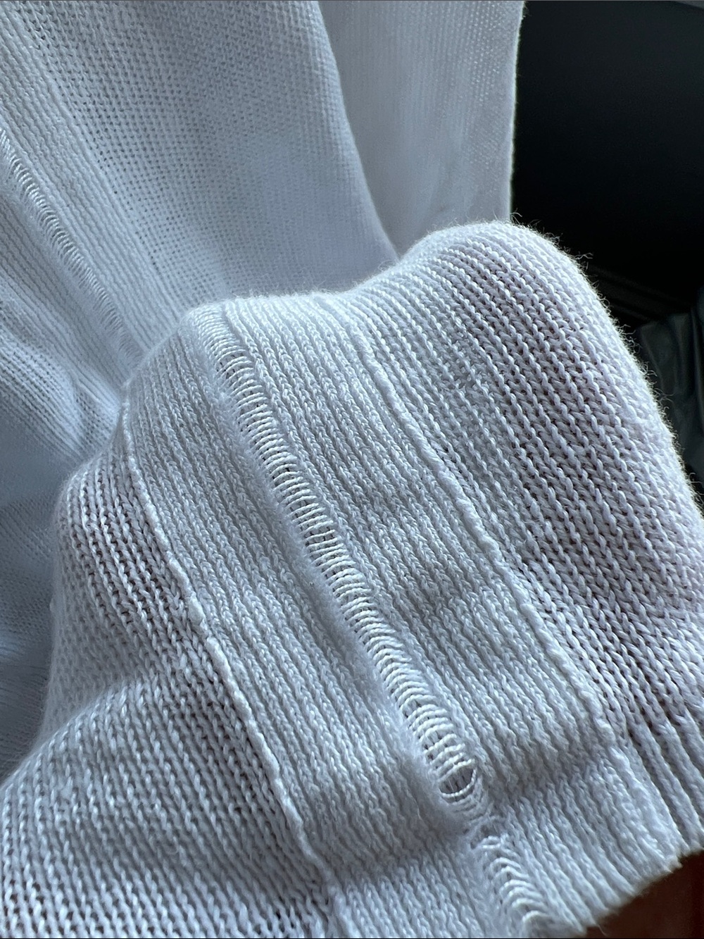 EILEEN FISHER White Organic Cotton High Low Top Medium - Picture 6 of 11